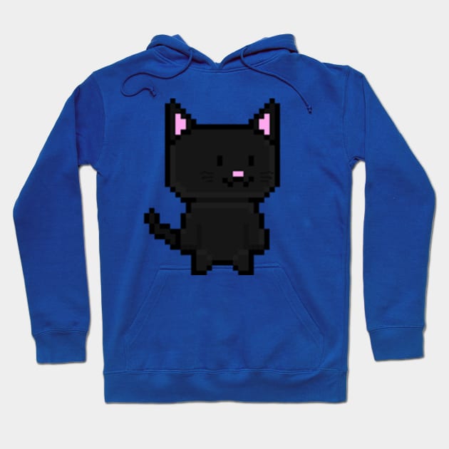 Pixel Black Cat Hoodie by lilBoi_Studios